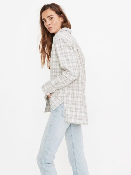 Madewell Tops - Madewell Corduroy Oversized Ex-Boyfriend Shirt Lombard Plaid Size M